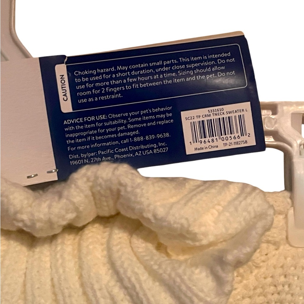 Dogs trendy TopPaw white small turtle neck sweater new with tags. - Picture 4 of 6
